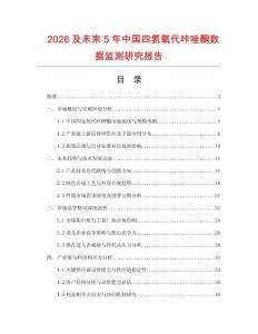 2026及未來(lái)5年中國(guó)四氫氧代咔唑酮數(shù)據(jù)監(jiān)測(cè)研究報(bào)告