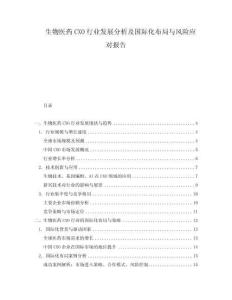 生物醫(yī)藥CXO行業(yè)發(fā)展分析及國際化布局與風險應(yīng)對報告