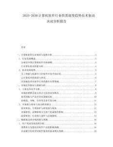 2025-2030計算機軟件行業(yè)供需演變趨勢技術驅(qū)動決議分析報告