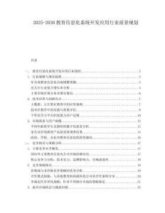 2025-2030教育信息化系統(tǒng)開發(fā)應用行業(yè)前景規(guī)劃