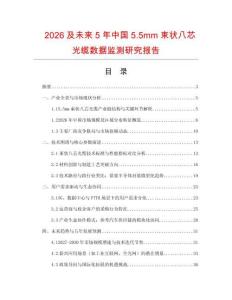 2026及未來5年中國5.5mm束狀八芯光纜數據監測研究報告