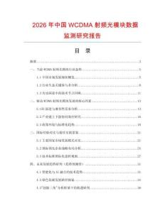 2026年中國WCDMA射頻光模塊數(shù)據(jù)監(jiān)測研究報(bào)告