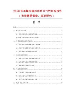 2026年單模光端機(jī)項(xiàng)目可行性研究報(bào)告（市場(chǎng)數(shù)據(jù)調(diào)查、監(jiān)測(cè)研究）