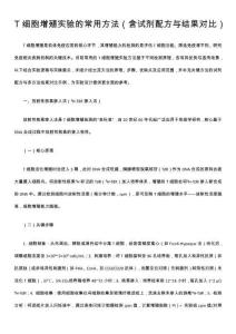T細(xì)胞增殖實(shí)驗(yàn)的常用方法（含試劑配方與結(jié)果對比）