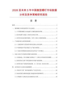 2026至未來5年中國微型螺釘市場數據分析及競爭策略研究報告