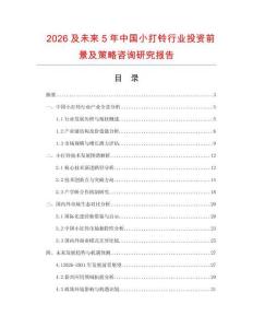 2026及未來5年中國小打鈴行業投資前景及策略咨詢研究報告