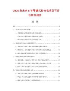 2026及未來(lái)5年琴鍵式砂光機(jī)項(xiàng)目可行性研究報(bào)告