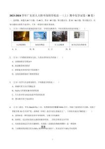 2023-2024學(xué)年廣東人大附中深圳學(xué)校高一(上)期中化學(xué)B卷及答案