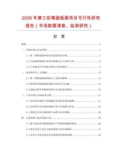 2026年唐三彩陶瓷版畫項(xiàng)目可行性研究報(bào)告（市場(chǎng)數(shù)據(jù)調(diào)查、監(jiān)測(cè)研究）