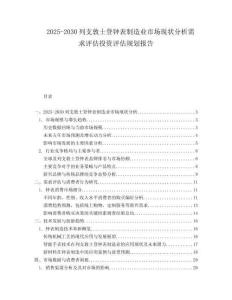 2025-2030列支敦士登鐘表制造業市場現狀分析需求評估投資評估規劃報告