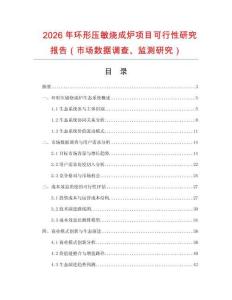 2026年環(huán)形壓敏燒成爐項目可行性研究報告（市場數(shù)據(jù)調(diào)查、監(jiān)測研究）