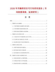 2026年洋藤席項(xiàng)目可行性研究報(bào)告（市場數(shù)據(jù)調(diào)查、監(jiān)測研究）
