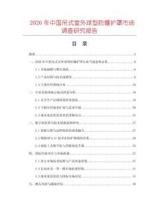 2026年中國吊式室外球型防爆護(hù)罩市場(chǎng)調(diào)查研究報(bào)告