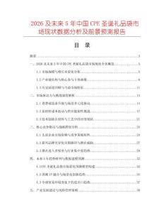 2026及未來5年中國(guó)CPE圣誕禮品袋市場(chǎng)現(xiàn)狀數(shù)據(jù)分析及前景預(yù)測(cè)報(bào)告
