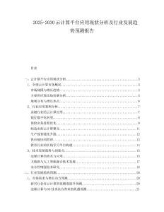 2025-2030云計算平臺應用現狀分析及行業發展趨勢預測報告