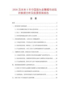 2026及未來(lái)5年中國(guó)笛頭金屬帽市場(chǎng)現(xiàn)狀數(shù)據(jù)分析及前景預(yù)測(cè)報(bào)告