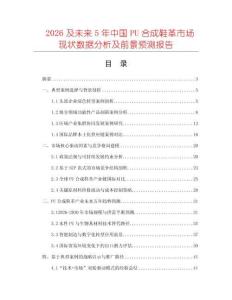 2026及未來5年中國PU合成鞋革市場現(xiàn)狀數(shù)據(jù)分析及前景預測報告