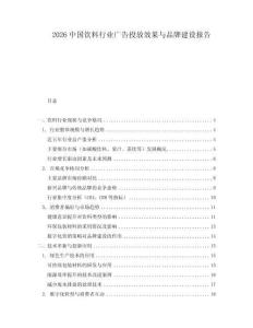 2026中國飲料行業(yè)廣告投放效果與品牌建設(shè)報告