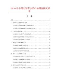 2026年中國(guó)自流平沙漿市場(chǎng)調(diào)查研究報(bào)告