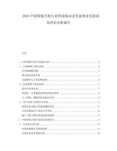 2025中國智能手機(jī)行業(yè)供需格局競爭態(tài)勢及發(fā)展前景評(píng)估分析報(bào)告