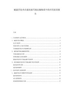 磁懸浮技術在超高速雪地運輸軸系中的應用前景報告