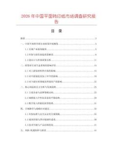 2026年中國平面轉印紙市場調查研究報告