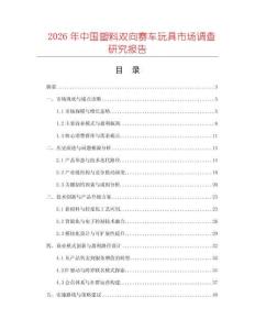 2026年中國塑料雙向賽車玩具市場調(diào)查研究報告
