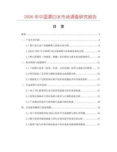2026年中國漂白水市場調查研究報告