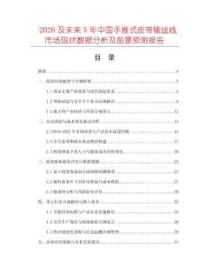 2026及未來5年中國手推式皮帶輸送線市場現(xiàn)狀數(shù)據(jù)分析及前景預(yù)測報告
