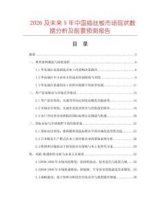 2026及未來(lái)5年中國(guó)插絲板市場(chǎng)現(xiàn)狀數(shù)據(jù)分析及前景預(yù)測(cè)報(bào)告