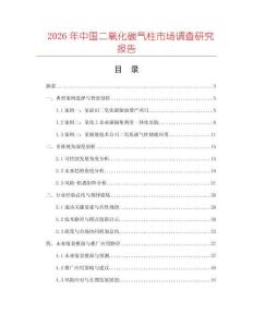 2026年中國二氧化碳氣柱市場調(diào)查研究報告