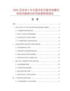 2026及未來5年中國手機萬能充電器市場現(xiàn)狀數(shù)據(jù)分析及前景預(yù)測報告