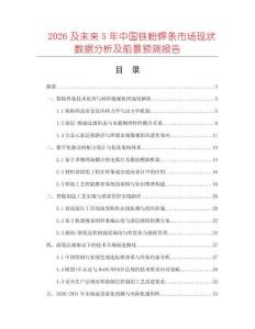 2026及未來5年中國鐵粉焊條市場現(xiàn)狀數(shù)據(jù)分析及前景預(yù)測報告