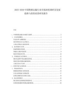 2025-2030中國(guó)鐵路運(yùn)輸行業(yè)市場(chǎng)深度調(diào)研及發(fā)展趨勢(shì)與投資前景研究報(bào)告