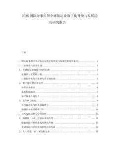 2025國際海事組織全球航運業數字化升級與發展趨勢研究報告