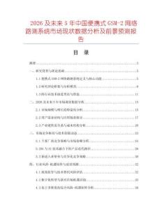 2026及未來5年中國便攜式GSM-2網(wǎng)絡路測系統(tǒng)市場現(xiàn)狀數(shù)據(jù)分析及前景預測報告