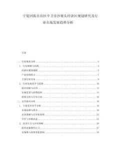 寧夏回族自治區中衛市沙坡頭經濟區規劃研究及行業市場發展趨勢分析