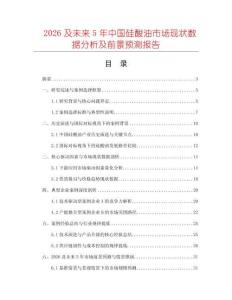 2026及未來(lái)5年中國(guó)硅酸油市場(chǎng)現(xiàn)狀數(shù)據(jù)分析及前景預(yù)測(cè)報(bào)告