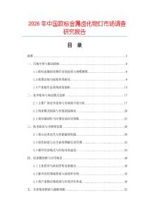 2026年中國歐標(biāo)金屬鹵化物燈市場調(diào)查研究報告