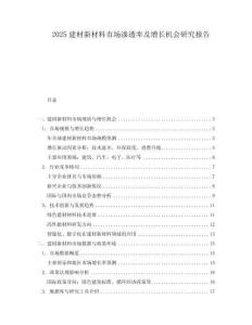 2025建材新材料市場滲透率及增長機會研究報告