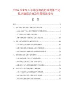 2026及未來5年中國電線拉線發條市場現狀數據分析及前景預測報告