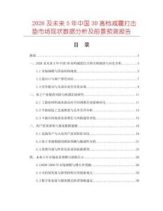 2026及未來5年中國3D高檔減震打擊墊市場現狀數據分析及前景預測報告