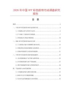 2026年中國OPP彩色膠帶市場調(diào)查研究報告