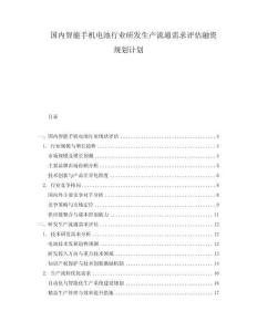 國(guó)內(nèi)智能手機(jī)電池行業(yè)研發(fā)生產(chǎn)流通需求評(píng)估融資規(guī)劃計(jì)劃