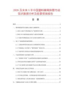 2026及未來(lái)5年中國(guó)塑料蜂窩斜管市場(chǎng)現(xiàn)狀數(shù)據(jù)分析及前景預(yù)測(cè)報(bào)告