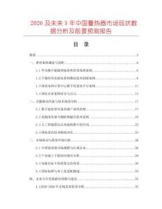 2026及未來5年中國量熱器市場現(xiàn)狀數(shù)據(jù)分析及前景預測報告