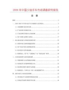 2026年中國少油手車市場調查研究報告