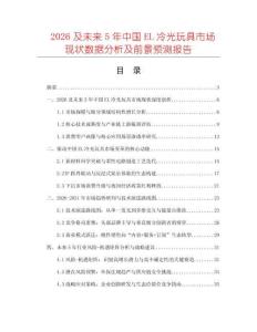 2026及未來5年中國EL冷光玩具市場現狀數據分析及前景預測報告