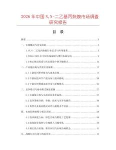 2026年中國NN-二乙基丙炔胺市場調(diào)查研究報告