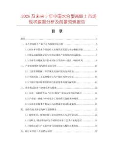 2026及未來5年中國水合型高嶺土市場現狀數據分析及前景預測報告